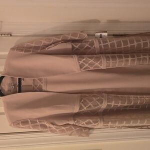 MAYA BROOKE WOMEN'S PLUS TAN SLEEVELESS DRESS W/ OPEN JACKET/CARDIGAN JACKET 22W